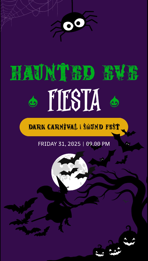 Haunted Halloween Night Event & Sales Flyer Template thumbnail