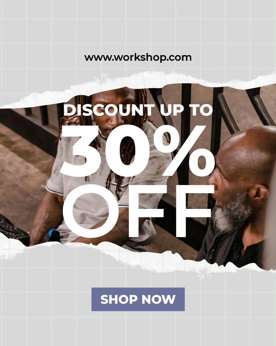 Modern Ripped Paper Sale Promotion Template thumbnail
