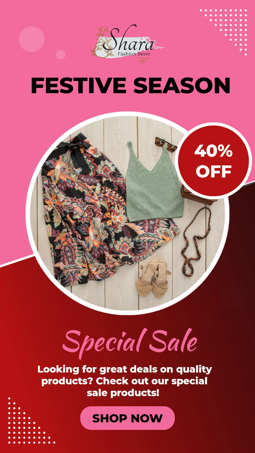 Vibrant Festive Season Sale Promotion Template thumbnail