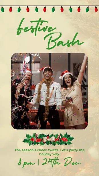 Festive Bash Holiday Party Invitation Template