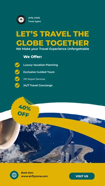 Modern Travel Deal Promotional Flyer Template