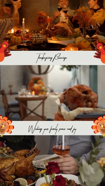 Thanksgiving Feast & Blessings Promotional Template